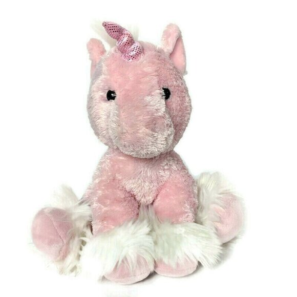 Aurora Pink White Unicorn Plush Stuffed Animal - Picture 1 of 5